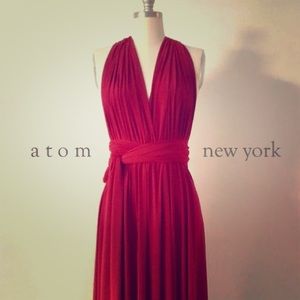 Floor Length Infinity Bridesmaid Dress in Ruby